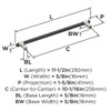 Amerock, Mergence, 10 1/16" (256mm) Bar Pull, Matte Black with Satin Nickel - technical