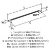 Amerock, Mergence, 12 5/8" (320mm) Bar Pull, Matte Black with Satin Nickel - technical