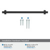 Amerock, Davenport, 10 1/16" (256mm) Bar Pull, Matte Black - included hardware