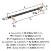 Amerock, Carrione, 10 1/16" (256mm) Bar Pull, Marble Black / Champagne Bronze - technical