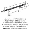 Amerock, Carrione, 8" (203mm) Bar Pull, Marble Black / Polished Chrome - technical