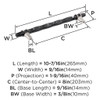 Amerock, Carrione, 8" (203mm) Bar Pull, Marble Black / Polished Nickel - technical