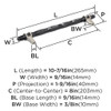 Amerock, Carrione, 8" (203mm) Bar Pull, Marble Black / Satin Nickel - technical