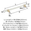 Amerock, Carrione, 8" (203mm) Bar Pull, Marble White / Golden Champagne - technical