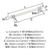Amerock, Carrione, 8" (203mm) Bar Pull, Marble White / Polished Chrome - technical