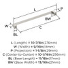 Amerock, Appoint, 10 1/16" (256mm) Straight Pull, Polished Nickel - technical