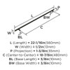Amerock, Bar Pulls, 18 7/8" (480mm) Bar Pull, Black Bronze - technical