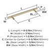 Amerock, Bar Pulls, 6 5/16" (160mm) Bar Pull, Golden Champagne - technical