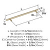 Amerock, Bar Pulls, 8 13/16" (224mm) Bar Pull, Golden Champagne - technical