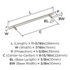 Amerock, Bar Pulls, 8 13/16" (224mm) Bar Pull, Polished Nickel - technical
