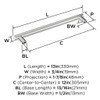 Amerock, Bronx, 12" (305mm) Bar Appliance Pull, Polished Chrome - technical