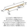 Amerock, Caliber, 12" (305mm) Bar Appliance Pull, Golden Champagne - technical