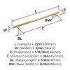 Amerock, Caliber, 18" Bar Appliance Pull, Polished Chrome - technical