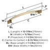 Amerock, Candler, 8 13/16" (224mm) Curved Pull, Golden Champagne - technical