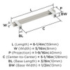 Amerock, Mulino, 5 1/16" (128mm) Bar Pull, Satin Nickel/Polished Chrome - technical