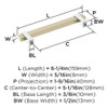 Amerock, Mulino, 5 1/16" (128mm) Bar Pull, Golden Champagne/Polished Chrome - technical
