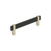 Amerock, Mulino, 5 1/16" (128mm) Bar Pull, Matte Black/Golden Champagne