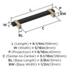 Amerock, Mulino, 5 1/16" (128mm) Bar Pull, Matte Black/Golden Champagne - technical