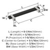 Amerock, Mulino, 5 1/16" (128mm) Bar Pull, Matte Black/Polished Chrome - technical