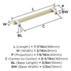Amerock, Mulino, 6 5/16" (160mm) Bar Pull, Golden Champagne/Polished Chrome - technical