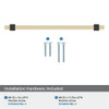 Amerock, Mulino, 6 5/16" (160mm) Bar Pull, Golden Champagne/Matte Black - included hardware