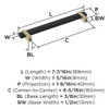 Amerock, Mulino, 6 5/16" (160mm) Bar Pull, Matte Black/Golden Champagne - technical