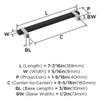 Amerock, Mulino, 7 9/16" (192mm) Bar Pull, Satin Nickel/Polished Chrome - technical