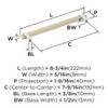 Amerock, Mulino, 7 9/16" (192mm) Bar Pull, Golden Champagne/Polished Chrome - technical