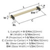 Amerock, Mulino, 7 9/16" (192mm) Bar Pull, Golden Champagne/Matte Black - technical