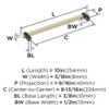 Amerock, Mulino, 8 13/16" (224mm) Bar Pull, Golden Champagne/Matte Black - technical