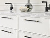 Amerock, Mulino, 8 13/16" (224mm) Bar Pull, Matte Black/Golden Champagne - installed 1