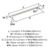 Amerock, Mulino, 10 1/16" (2556mm) Bar Pull, Satin Nickel/Polished Chrome - technical