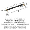 Amerock, Mulino, 10 1/16" (2556mm) Bar Pull, Matte Black/Champagne Bronze - technical