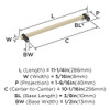 Amerock, Mulino, 10 1/16" (2556mm) Bar Pull, Golden Champagne/Matte Black - technical