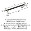 Amerock, Mulino, 10 1/16" (2556mm) Bar Pull, Matte Black/Golden Champagne - technical