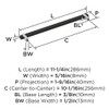 Amerock, Mulino, 10 1/16" (2556mm) Bar Pull, Matte Black/Polished Chrome - technical