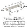 Amerock, Mulino, 3" (76mm) Bar Pull, Satin Nickel/Polished Chrome - technical