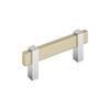 Amerock, Mulino, 3" (76mm) Bar Pull, Golden Champagne/Polished Chrome