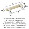 Amerock, Mulino, 3" (76mm) Bar Pull, Golden Champagne/Polished Chrome - technical