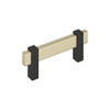 Amerock, Mulino, 3" (76mm) Bar Pull, Golden Champagne/Matte Black