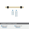 Amerock, Mulino, 3" (76mm) Bar Pull, Golden Champagne/Matte Black - included hardware