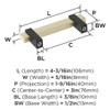 Amerock, Mulino, 3" (76mm) Bar Pull, Golden Champagne/Matte Black - technical