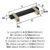 Amerock, Mulino, 3" (76mm) Bar Pull, Matte Black/Golden Champagne - technical