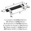 Amerock, Mulino, 3" (76mm) Bar Pull, Matte Black/Polished Chrome - technical