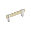 Amerock, Mulino, 3 3/4" (96mm) Bar Pull, Golden Champagne/Polished Chrome