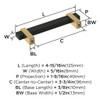 Amerock, Mulino, 3 3/4" (96mm) Bar Pull, Matte Black/Champagne Bronze - technical