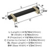 Amerock, Mulino, 3 3/4" (96mm) Bar Pull, Matte Black/Golden Champagne - technical