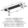 Amerock, Mulino, 3 3/4" (96mm) Bar Pull, Matte Black/Polished Chrome - technical