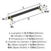 Amerock, Overton, 12" (305mm) Bar Appliance Pull, Brushed Matte Black with Golden Champagne- technical