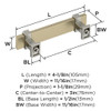 Amerock, Overton, 3" (76mm) Bar Pull, Golden Champagne with Satin Nickel - technical